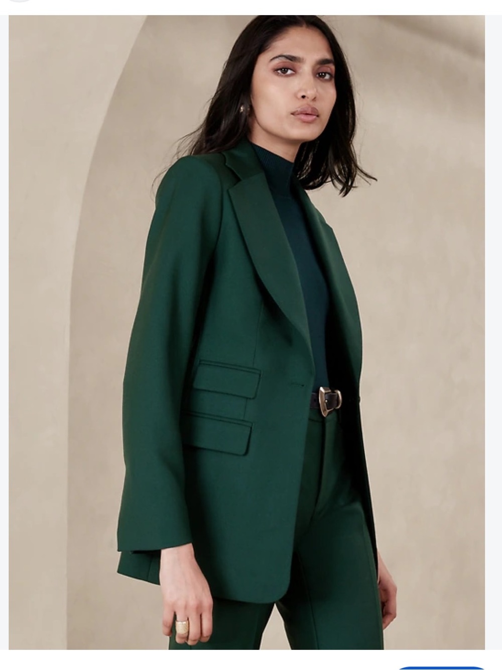 Banana Republic Lido Sculpted Italian Wool Blazer Sz 8p Paris Green Fall Career